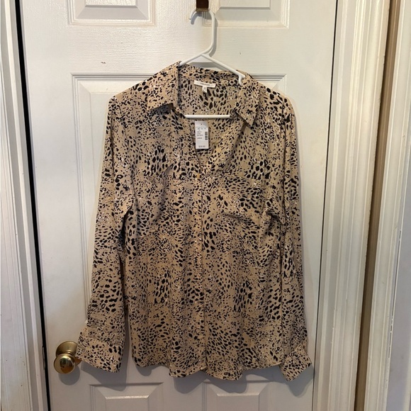 Leopard‎ Print Button-Up Blouse - Picture 1 of 2